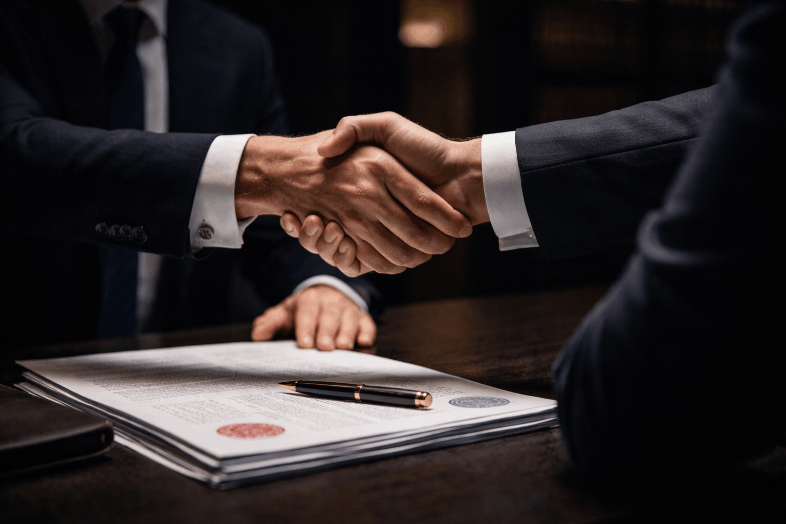 Contract signing at LexNoctis office